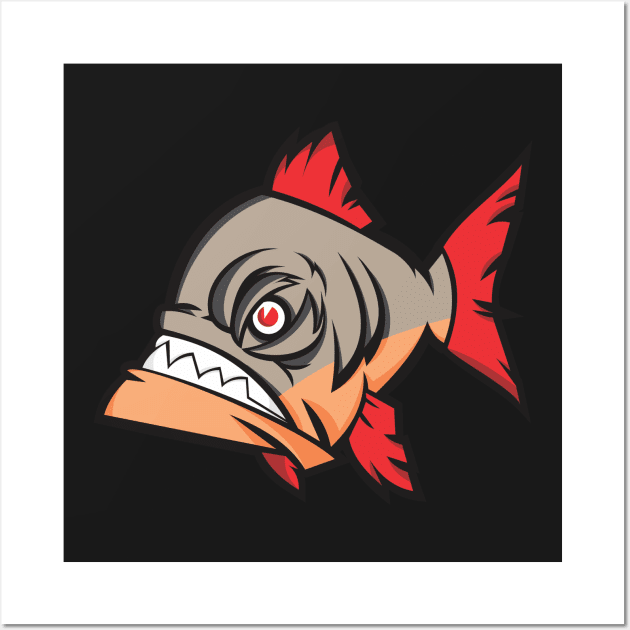 Piranha Wall Art by chergraphic